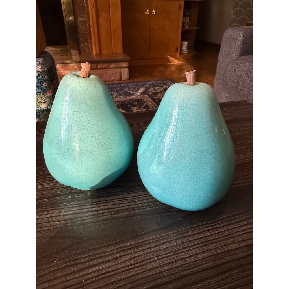 Cracked Egg Blue Ceramic Home Decor Pears